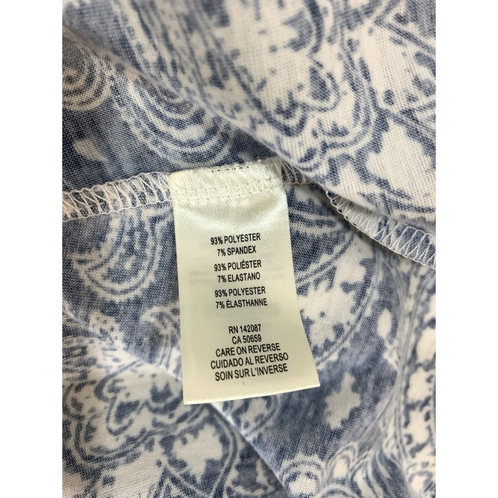 Simply Noelle Swing Dress S/M 8-10 Blu Paisley Sleeveless Trapeze Jersey Knit - Picture 5 of 7